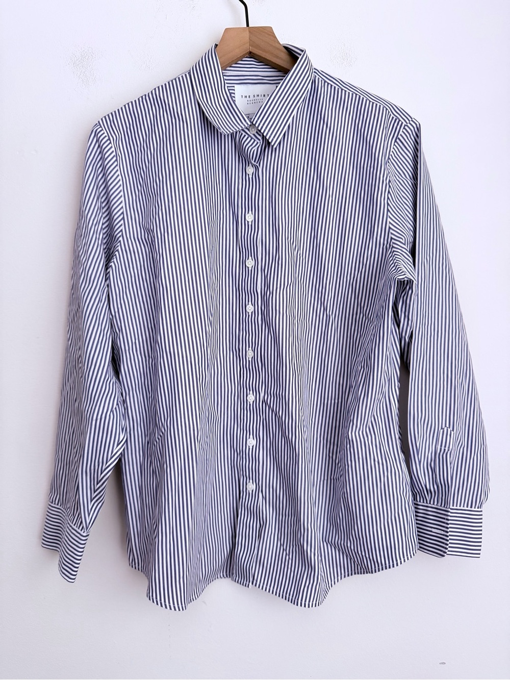 The Shirt by Rochelle Behrens the icon shirt in stripe navy blue L